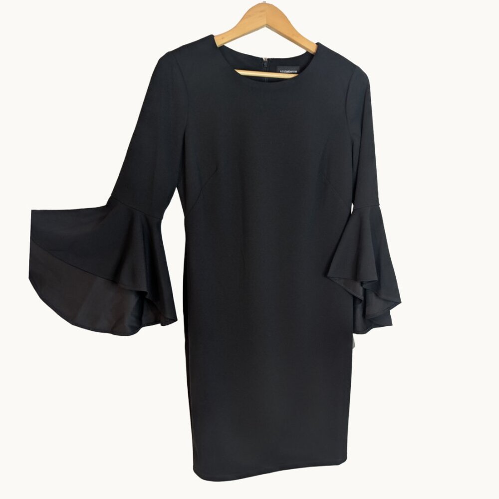 Minimalist Bell Sleeve Midi Cocktail Dress Liz Claiborne NWT